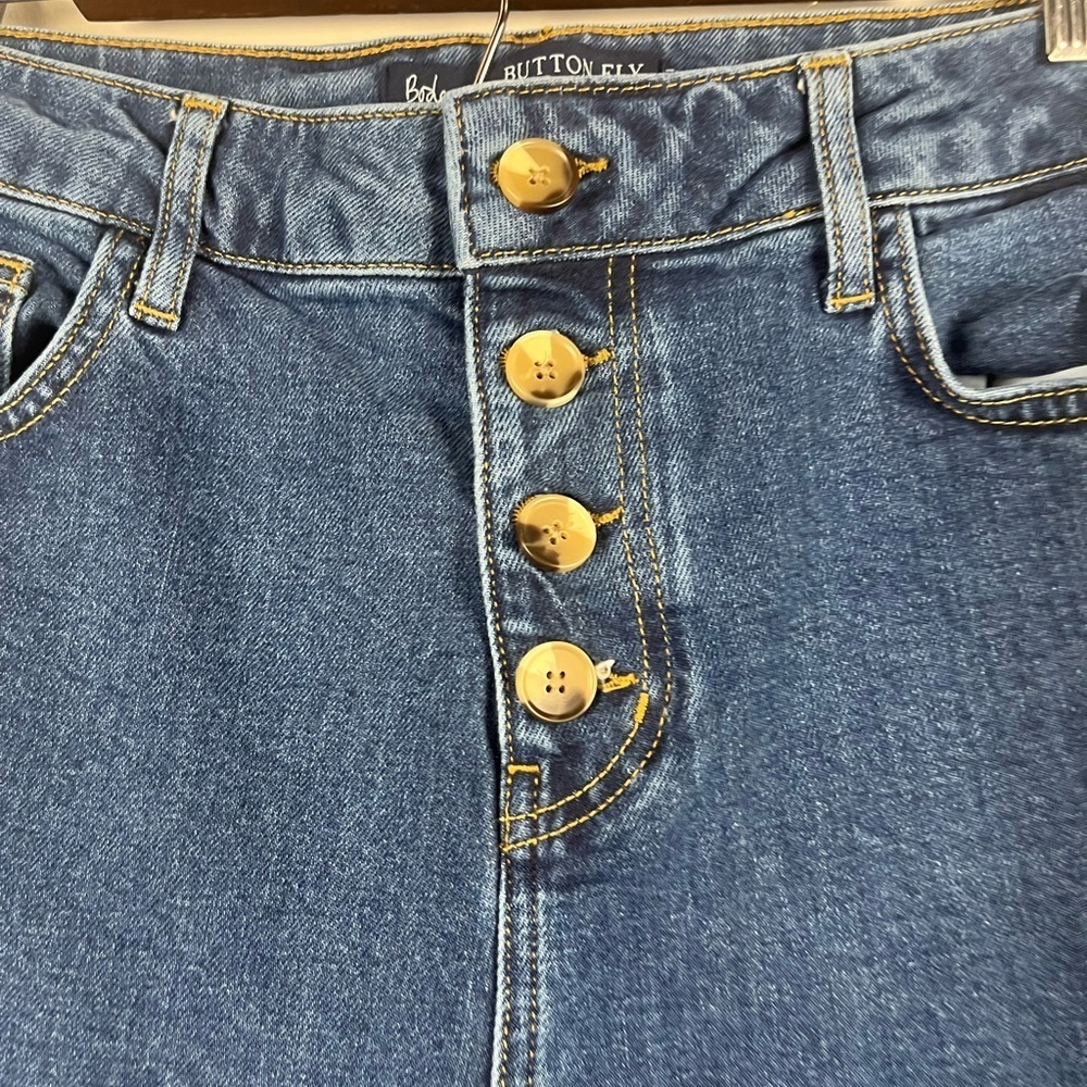 Boden Wide Leg Jean size 8 Button Fly Denim crop 24” inseam - Picture 2 of 6